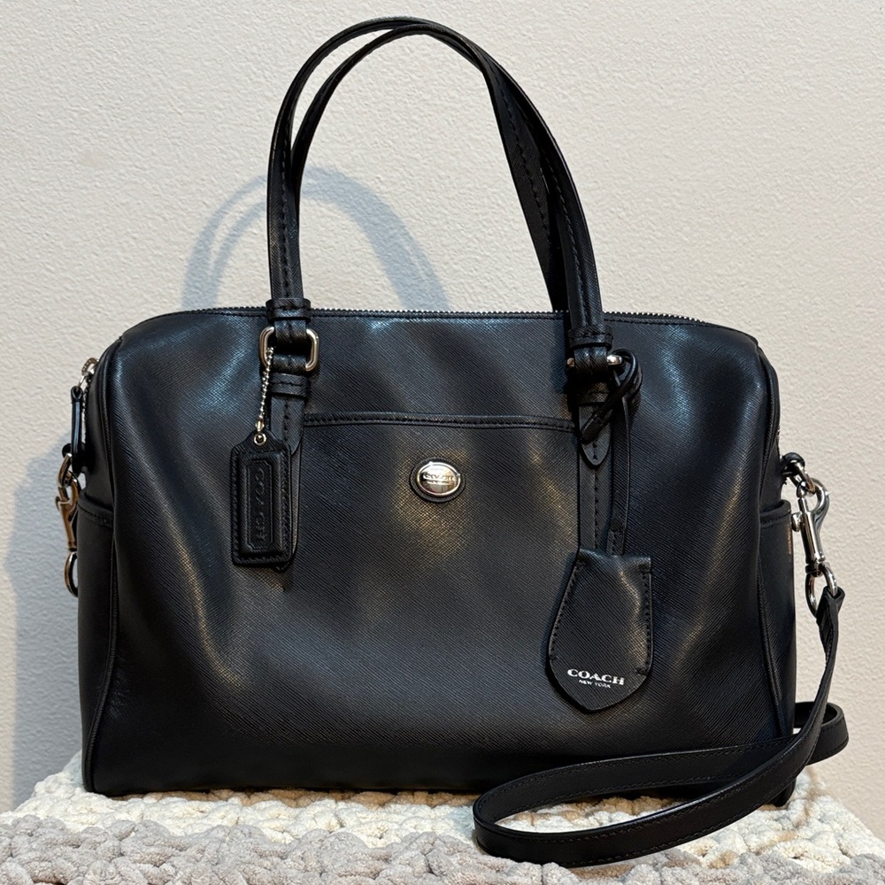 Coach Black Leather Satchel